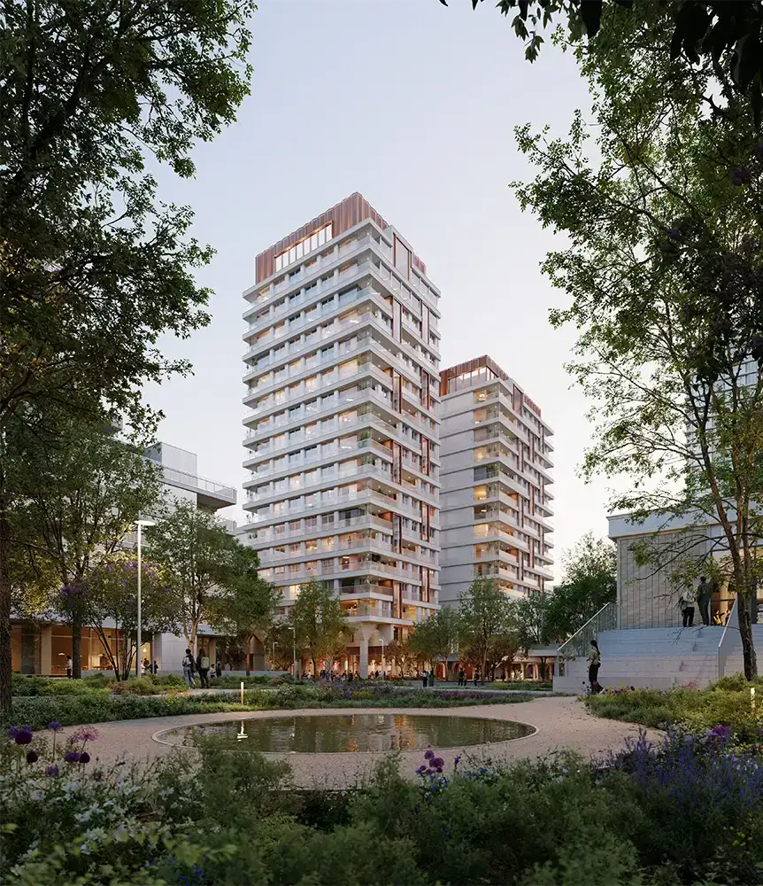 Wizualizacja Apartamentów Gutenberga z perspektywy Towarowej22